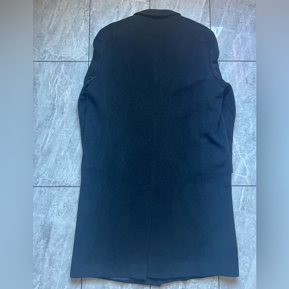 Brooks Brother 346 Men’s Long Black Topcoat Lambswool Cashmere Blend Winter L48 - Picture 4 of 13